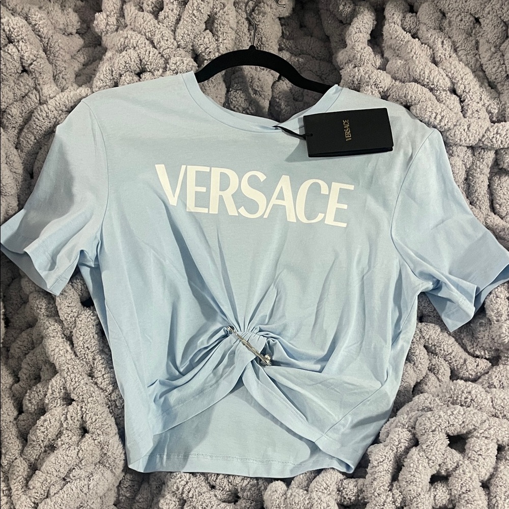 Versace Safety Pin Crop Tee